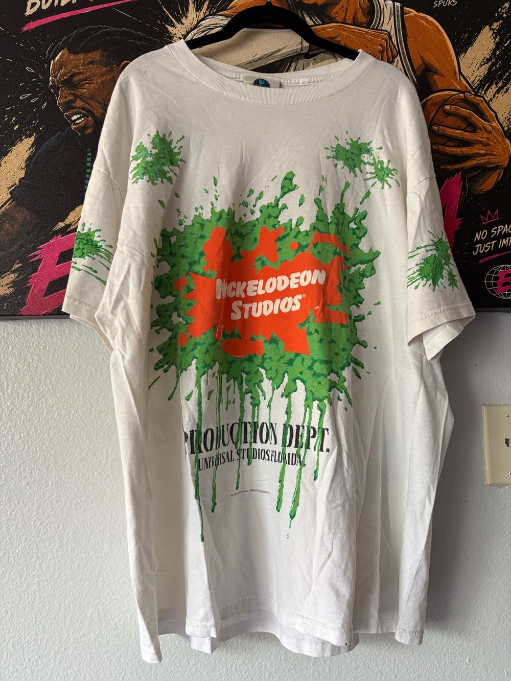 Vintage 1995 HRLA Nickelodeon Studios Slime Universal Florida Single Stitch Tee